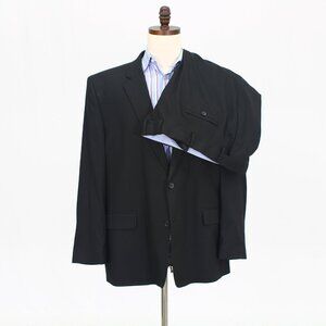 Haggar 50R 42x30 Black Full Suit 2-Button Solid R561